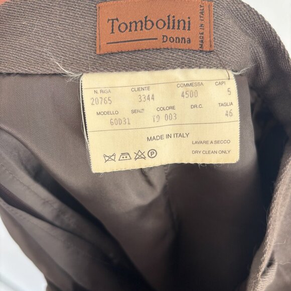 Vintage Coffee Brown Tombolini Donna 100% Wool Pencil Skirt size S - Picture 3 of 4